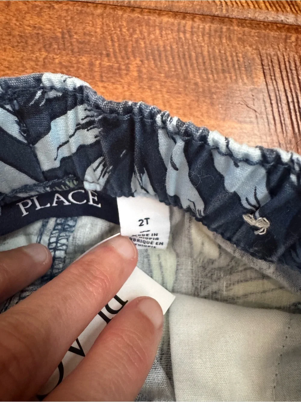 The Children's Place Navy Tropical Print Shorts with Coral & Mint Accents
